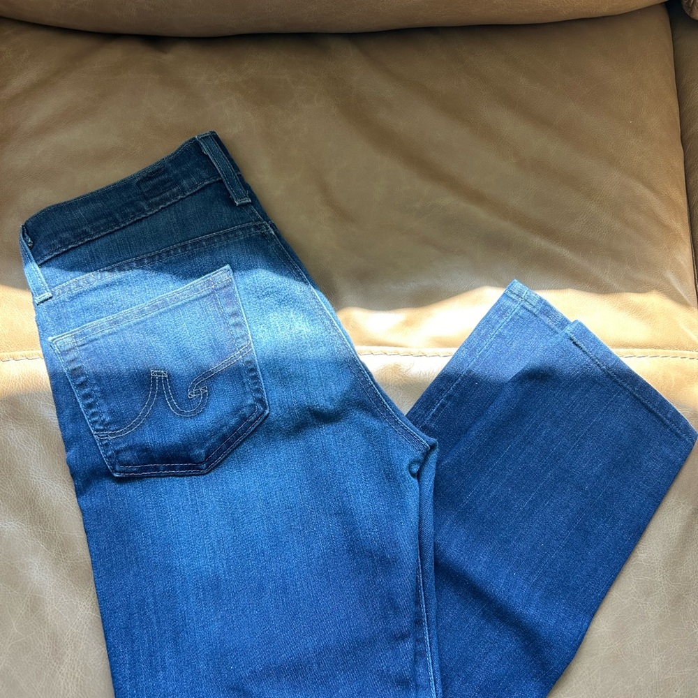 Ag Adriano Goldschmied Dark Blue Straight Leg Jeans